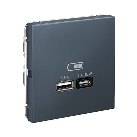 Systeme Electric ArtGallery Грифель USB Розетка A + тип-C 45Вт высокоскор.заряд. QC, PD, механизм