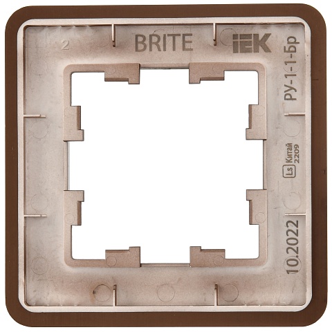 IEK BRITE DECOR Коричневый металл скругл.угол Рамка 1-мест. РУ-1-1-Бр RE AL