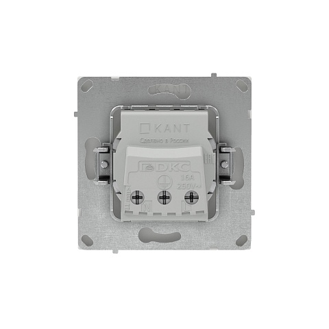DKC KANT Розетка силовая, 2P+E, без з/ш, белый песок