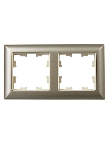 IEK BRITE DECOR Шампань/беж 3D-форма Рамка 2-м РУ-2-Бр