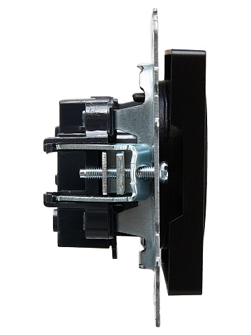 IEK BRITE Розетка 1-местная без заземления без защитных шторок 10А РС10-1-0-БрЧ черный