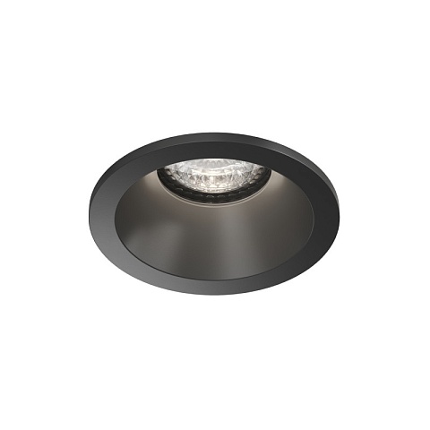 Denkirs DK2130-BK Встраиваемый влагозащищённый светильник COVE, IP44, до 15 Вт LED, GU10, алюминий, чёрный