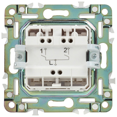 IEK SKANDY Арктический белый Выключатель 2-клавишный 10А SK-V04W