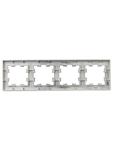 IEK BRITE DECOR Маренго матовый стекло Рамка 4-мест. РУ-4-2-Бр
