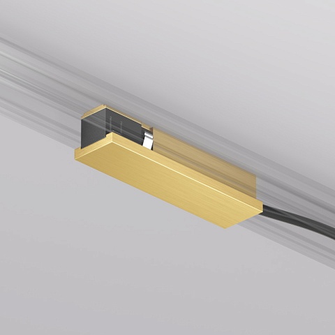 Denkirs TR5721-SB Подвод питания универсальный (середина/торец), для трека SHINE BASE, 48V DC, IP20, сатинированная латунь, алюминий