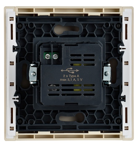IEK FORTE&PIANO Ваниль Розетка USB A+A 3,1А FP449
