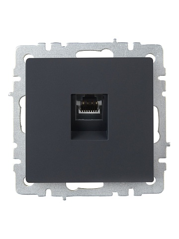 IEK BRITE Розетка компьютерная RJ45 кат.5E РК10-БрГ графит