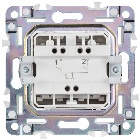 IEK SKANDY Бежевый Выключатель 2-клавишный 10А SK-V04B