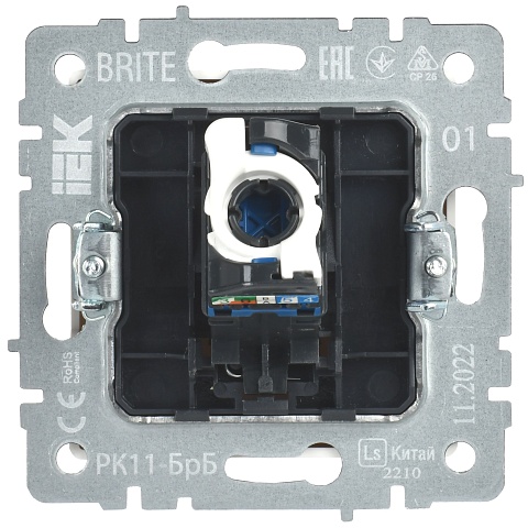 IEK BRITE Розетка компьютерная RJ45 кат.6 РК11-БрБ белый