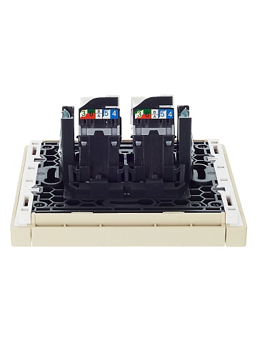IEK FORTE&PIANO Ваниль Розетка комп. 2-ая RJ45 кат.5E FP433