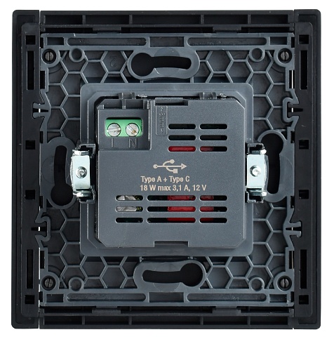 IEK FORTE&PIANO Сталь Розетка USB A+C 18Вт FP551
