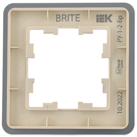 IEK BRITE DECOR Песчаный матовый стекло скругл.угол Рамка 1-м РУ-1-2-Бр RE