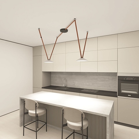 Denkirs DK5565-WH+BK Трековый светильник Belty Flow со светодиодом d300mm H71mm 48V 12W 120° 3000K IP20 белый с черным алюминий