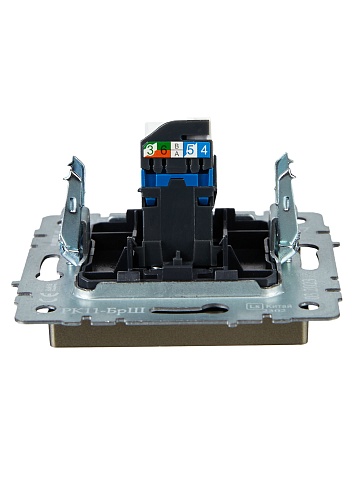 IEK BRITE BASE Шампань Розетка комп. RJ45 кат.6 РК11-БрШ