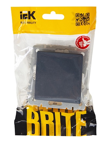 IEK BRITE Выключатель 1-клавишный проходной 10А ВС10-1-6-БрМ маренго