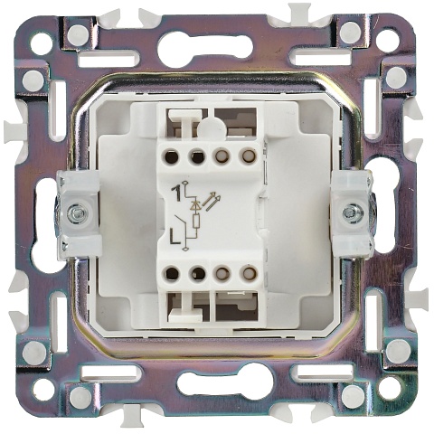 IEK SKANDY Арктический белый Выключатель 1-клавишный с индикацией 10А SK-V07W