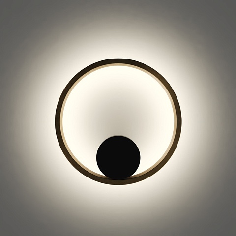 Denkirs DK5060-BK+SG Бра ORBIT, IP20, 3000К, LED, 10 Вт, черный + сатинированное золото, алюминий