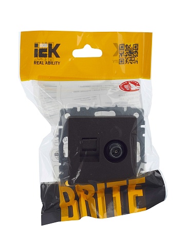 IEK BRITE Розетка двойная TV+RJ45 кат.5E РТВ/РК12-БрТБ темная бронза