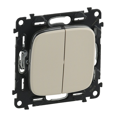 Legrand Valena ALLURE DIY Сл.кость Переключатель 2-клавишный 10А 250В