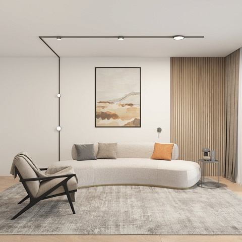 Denkirs DK5763-DN Светильник для трека Shine, серия FLOW 3000 со светодиодом, D198*H27, 48V DC, 15W, RA≥90, 3000K, IP20, темный никель, алюминий