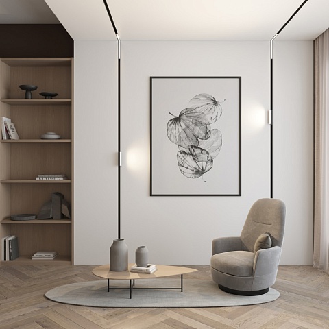 Denkirs DK8015-BK Угловой трековый светильник SMART LINEAR со светодиодом, L312*312, 220V, 18W, 3000-6000К, 120°, IP20, черный