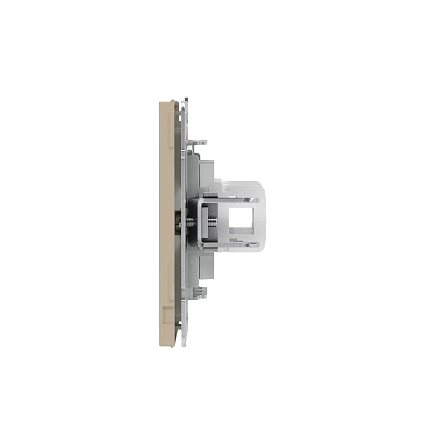 DKC KANT Компьютерная розетка RJ-45 без шторки, кат.6А двойная, ванильный марципан
