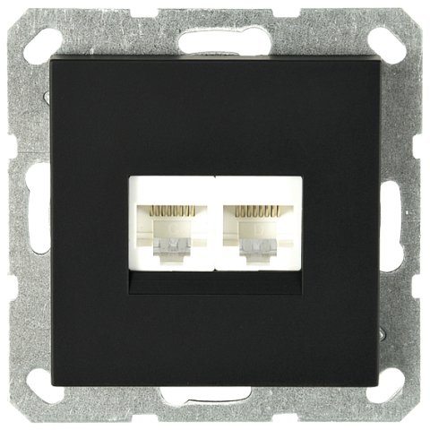 Jasmart G Черный матовый Розетка RJ45 2-ая, 6 категория