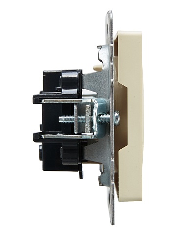 IEK BRITE Розетка 1-местная без заземления без защитных шторок 10А РС10-1-0-БрКр бежевый
