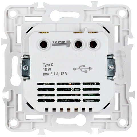IEK SKANDY Песочный Розетка с/з с защитными шторками 16А с USB C 18Вт SK-R17Sa