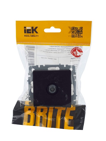 IEK BRITE Розетка TV оконечная РТВ11-0-БрЧ черный