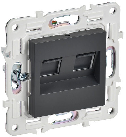 IEK SKANDY Титан Розетка компьютерная двойная RJ45 кат.6 SK-K04T