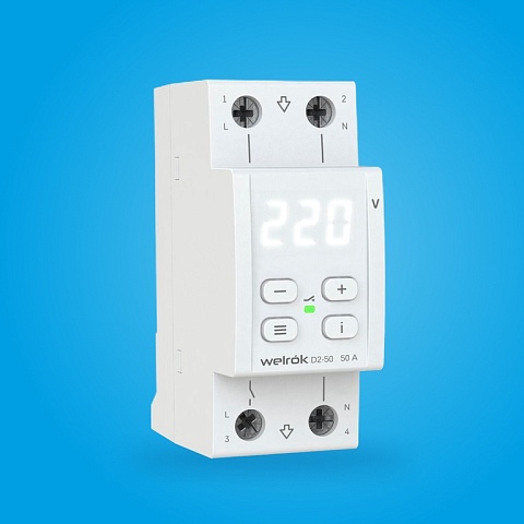 Реле напряжения Welrok D2-50 50 А (max 60 A) 11 000 ВА