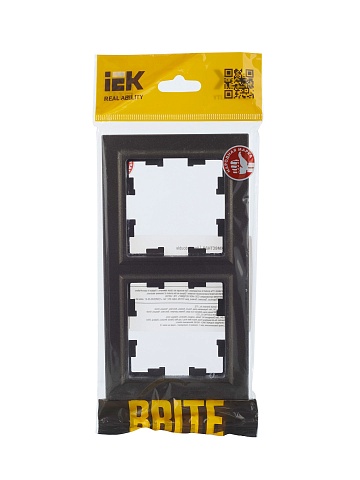 IEK BRITE Рамка 2-местная РУ-2-БрТБ темная бронза
