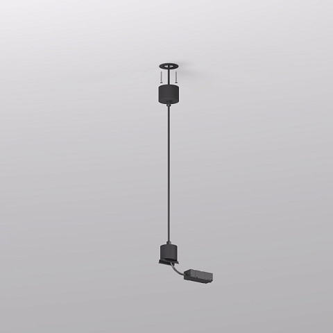 Denkirs TR2124-BK Подвод питания для подвесного монтажа, для трека SMART, серия Base, АС 220-240V, IP20, 5м, черный, алюминий