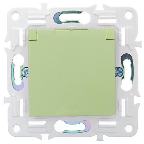 IEK SKANDY Мятный Розетка с/з с защитными шторками и крышкой 16А IP44 SK-R11G