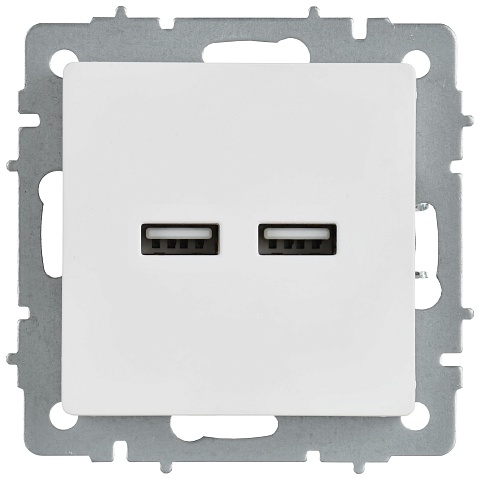 IEK BRITE Роз. USB A+A 3,1А РЮ10-1-БрАБ а/б