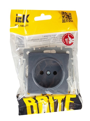 IEK BRITE Розетка 1-местная без заземления без защитных шторок 10А РС10-1-0-БрМ маренго