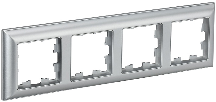 IEK BRITE DECOR Алюминий 3D-форма Рамка 4-м РУ-4-Бр