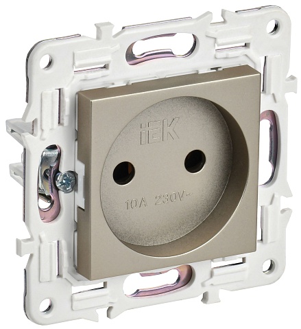 IEK SKANDY Шампань Розетка б/з 10А SK-R02Sh