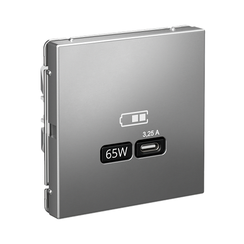 Systeme Electric ArtGallery Сталь USB Розетка тип-С 65Вт высокоскор.заряд. QC, PD, механизм