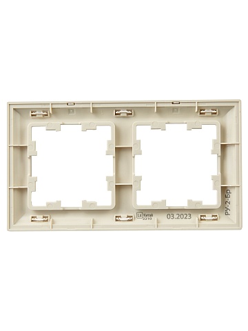 IEK BRITE DECOR Жемчуг/беж 3D-форма Рамка 2-мест. РУ-2-Бр