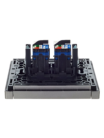 IEK FORTE&PIANO Сталь Розетка комп. 2-ая RJ45 кат.6 FP534