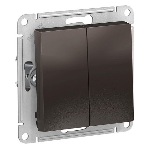 Systeme Electric AtlasDesign Мокко Выключатель 2-клавишный с самовозвратом, сх.2, 10А, механизм
