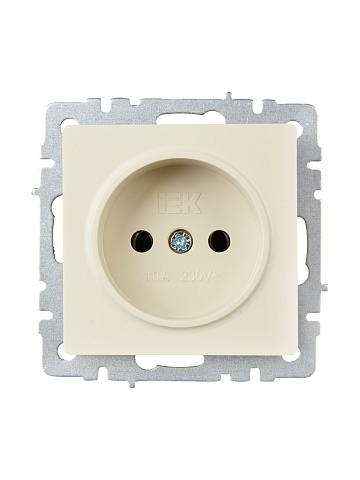 IEK BRITE Розетка 1-местная без заземления без защитных шторок 10А РС10-1-0-БрКр бежевый