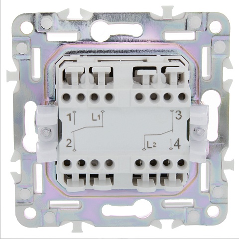 IEK SKANDY Графит Выключатель 2-клавишный проходной 10А SK-V05G