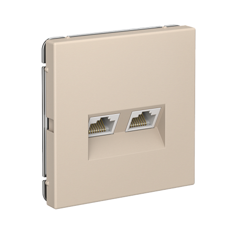 Systeme Electric ArtGallery Песочный Розетка двойная компьютерная RJ45+RJ45, кат. 5е, механизм
