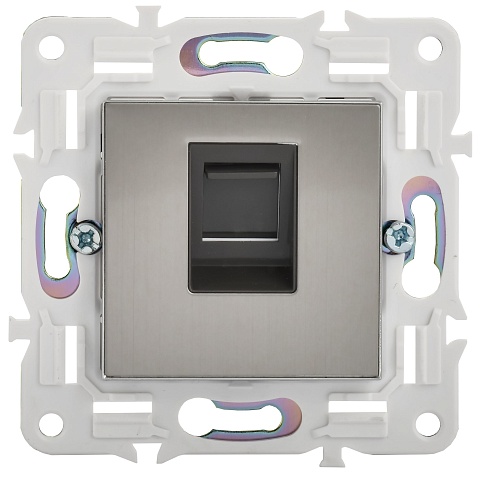 IEK SKANDY Никель Розетка компьютерная RJ45 кат.5E SK-K01N