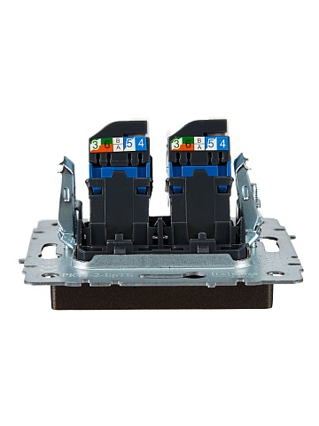 IEK BRITE BASE Темн.бронза Розетка комп. 2-ая RJ45 кат.6 РК11-2-БрТБ