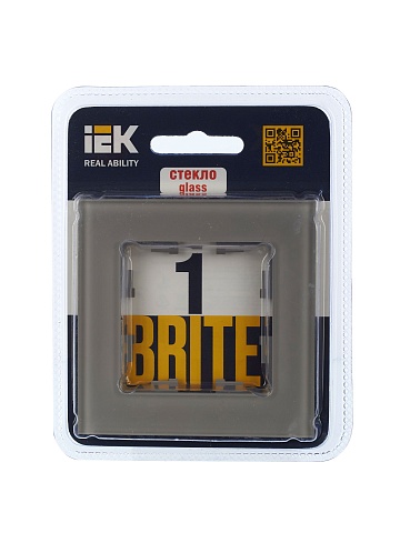 IEK BRITE Рамка 1-мест. РУ-1-2-БрД стекло дым.