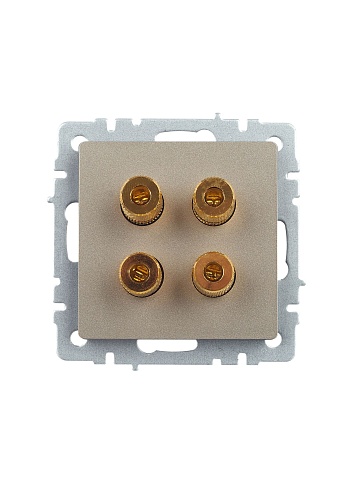 IEK BRITE BASE Шампань Аудиорозетка 4-мест. РА10-БрШ